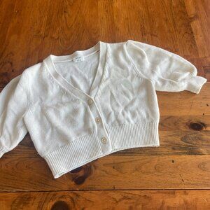 EUC Wilfred White Cropped Cardigan – Feminine & Flattering, Size XS